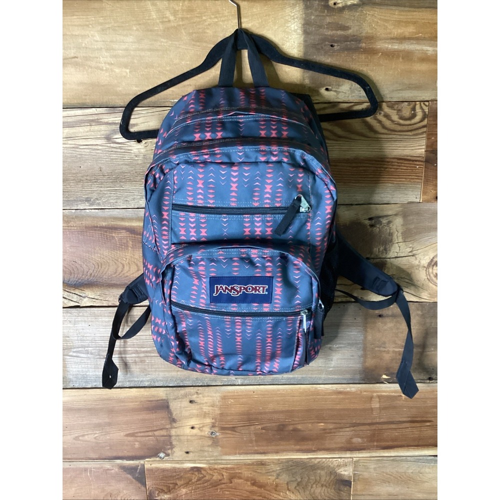 Jansport Big Student Backpack Warped Geo Gray /Pink